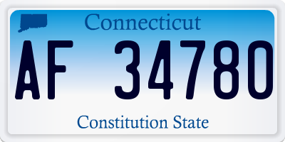 CT license plate AF34780