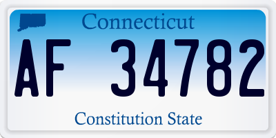 CT license plate AF34782
