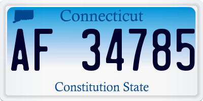 CT license plate AF34785