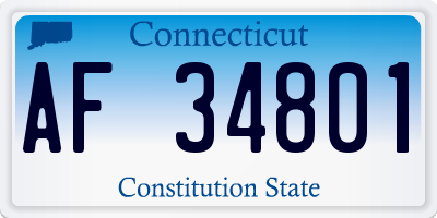 CT license plate AF34801