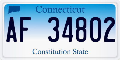 CT license plate AF34802