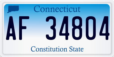 CT license plate AF34804