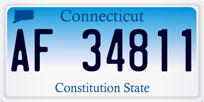 CT license plate AF34811