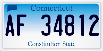 CT license plate AF34812