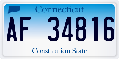CT license plate AF34816