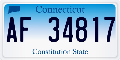 CT license plate AF34817