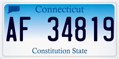 CT license plate AF34819