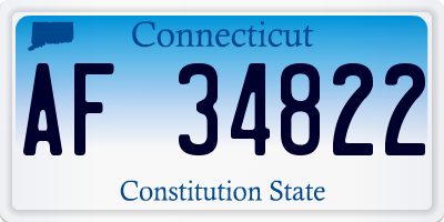 CT license plate AF34822