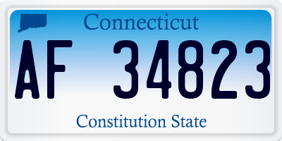 CT license plate AF34823