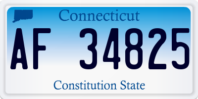 CT license plate AF34825