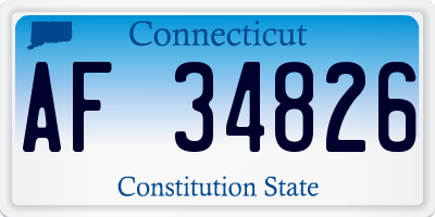 CT license plate AF34826