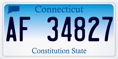 CT license plate AF34827