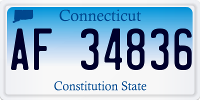 CT license plate AF34836