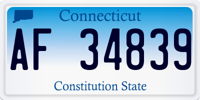 CT license plate AF34839