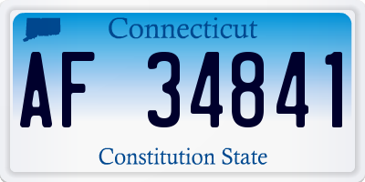 CT license plate AF34841