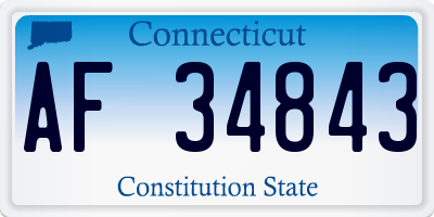 CT license plate AF34843