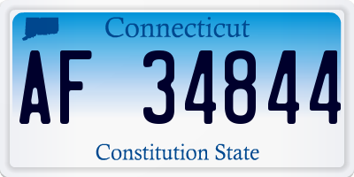 CT license plate AF34844