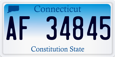 CT license plate AF34845