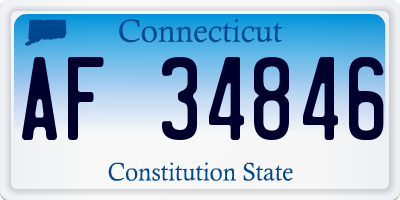 CT license plate AF34846