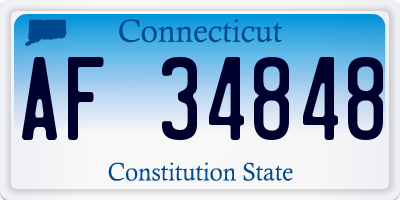 CT license plate AF34848
