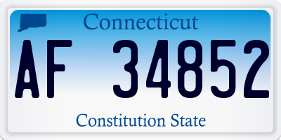 CT license plate AF34852