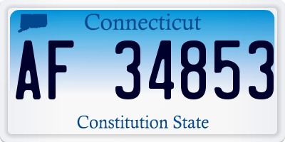CT license plate AF34853