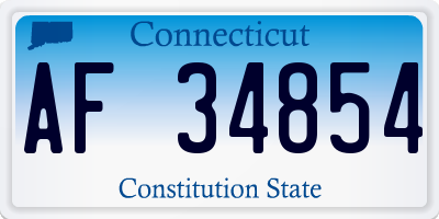 CT license plate AF34854