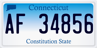 CT license plate AF34856