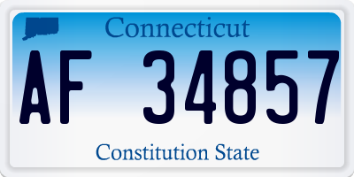 CT license plate AF34857