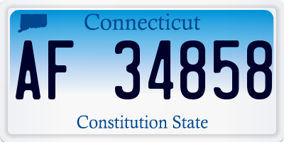 CT license plate AF34858