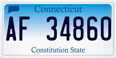 CT license plate AF34860