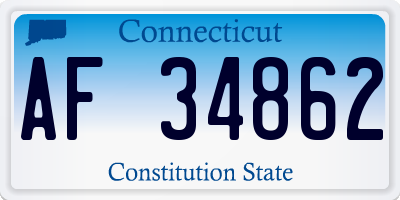 CT license plate AF34862