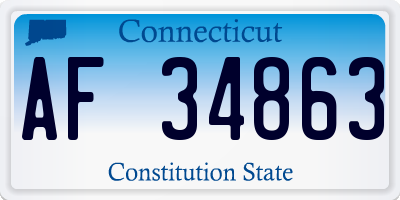 CT license plate AF34863