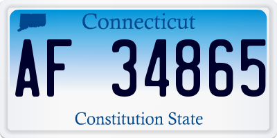 CT license plate AF34865
