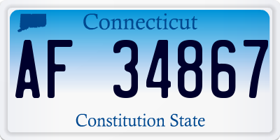 CT license plate AF34867