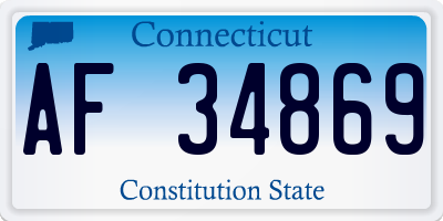 CT license plate AF34869