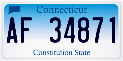 CT license plate AF34871