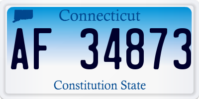 CT license plate AF34873