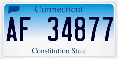 CT license plate AF34877