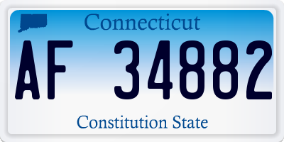 CT license plate AF34882