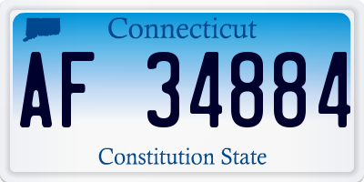 CT license plate AF34884