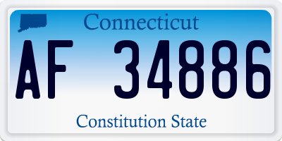 CT license plate AF34886