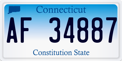 CT license plate AF34887