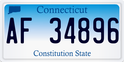 CT license plate AF34896