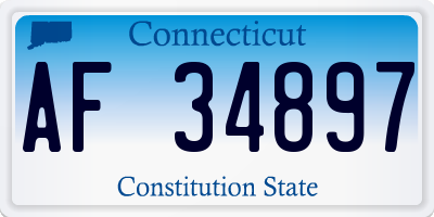 CT license plate AF34897