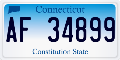 CT license plate AF34899