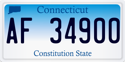 CT license plate AF34900