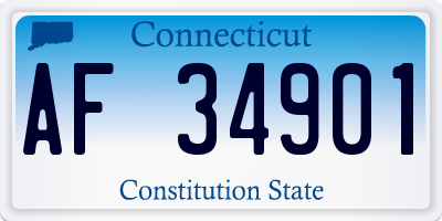 CT license plate AF34901