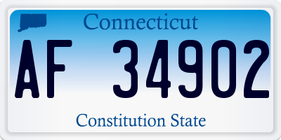 CT license plate AF34902