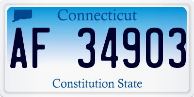 CT license plate AF34903